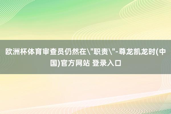 欧洲杯体育审查员仍然在＂职责＂-尊龙凯龙时(中国)官方网站 登录入口