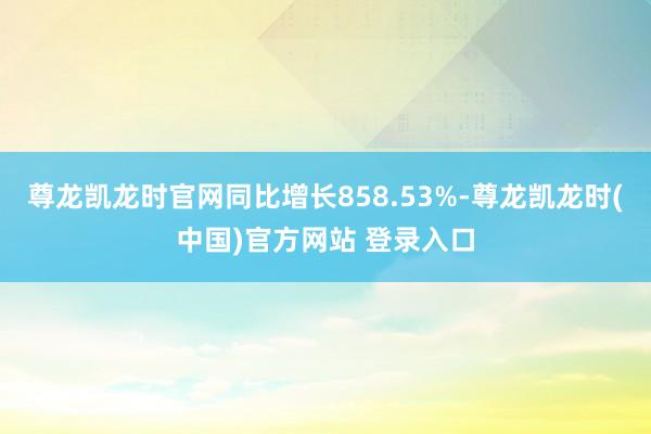 尊龙凯龙时官网同比增长858.53%-尊龙凯龙时(中国)官方网站 登录入口